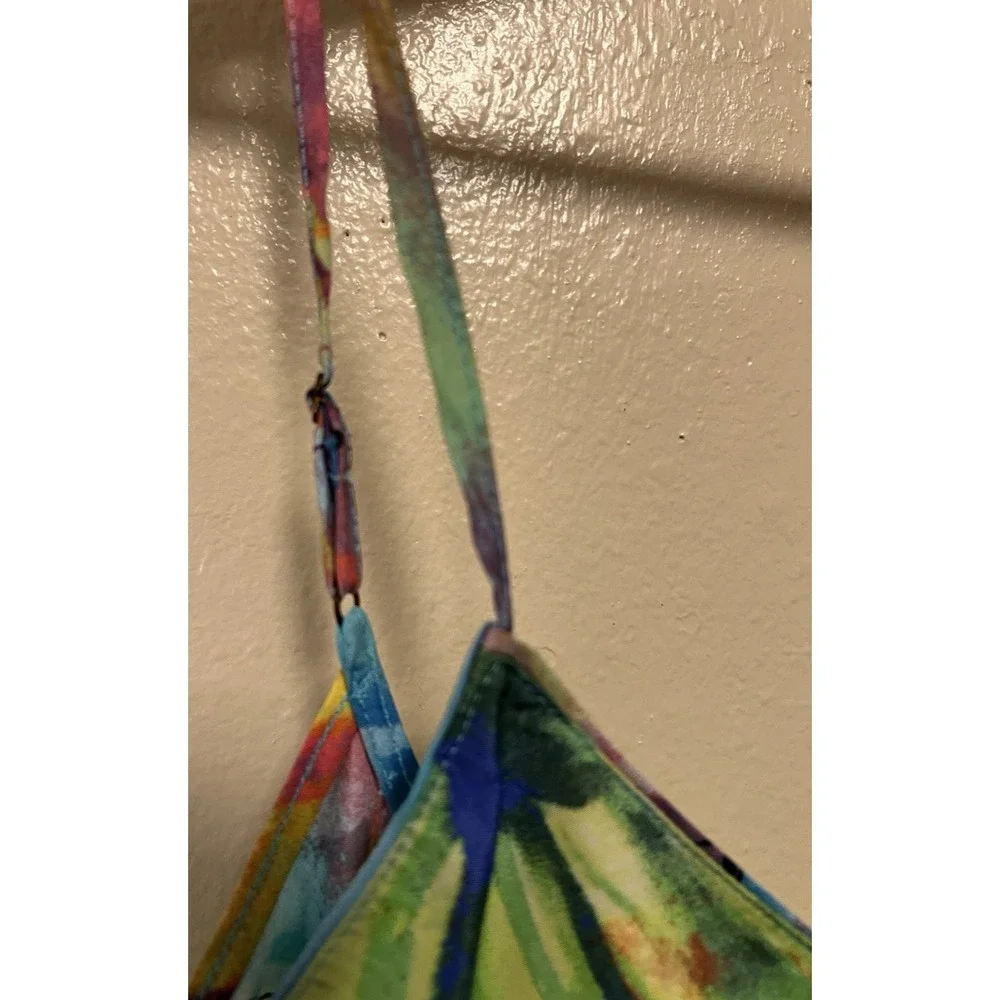 Natori‎ Private Luxuries Watercolor Slip Dress Floral Rainbow Multicolor Size S